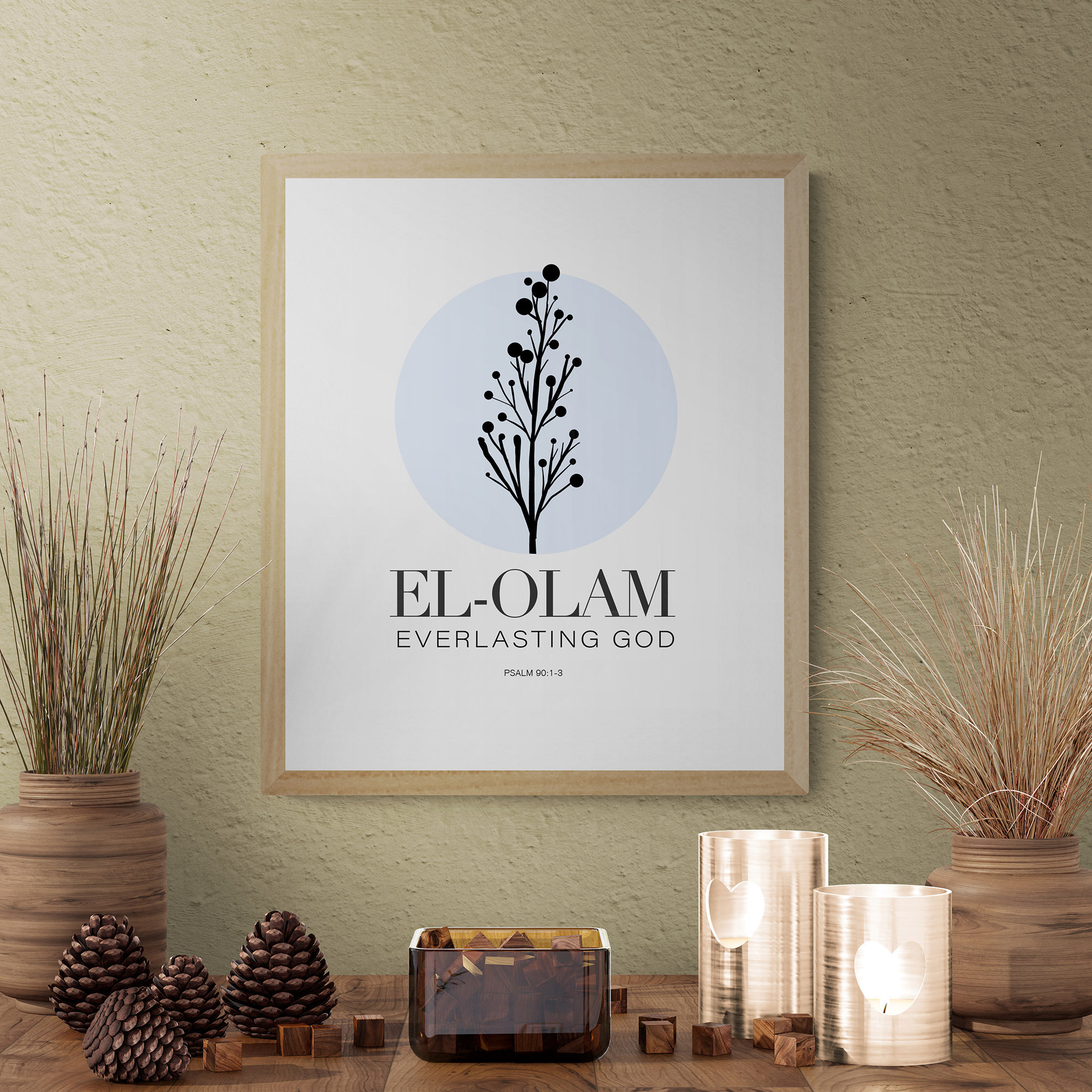 El Olam Name of God Wall Art, El Olam Meaning Hebrew Name of God Poster Modern Home Décor