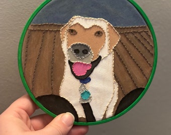 Custom Painted Embroidered Portrait | Animal Portrait | Animal Lover | Valentines Day | Birthday Gift