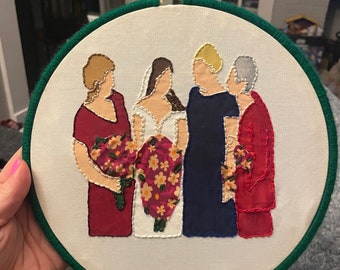 Custom Painted Embroidered Portrait | Family Portrait | Anniversary | Mother’s Day | Father’s Day