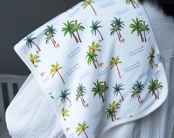 The Palm Trees Bamboo Burp Cloth - Baby Towel - Washcloth for infants, babies and toddlers