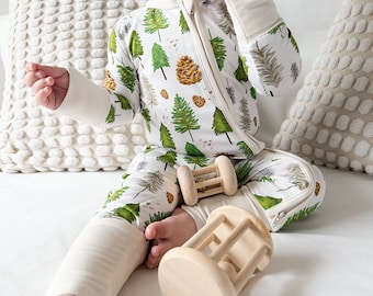 The BC Forest Bamboo Viscose Romper Pajama - Footed Sleeper/Onesie for Babies and Toddlers