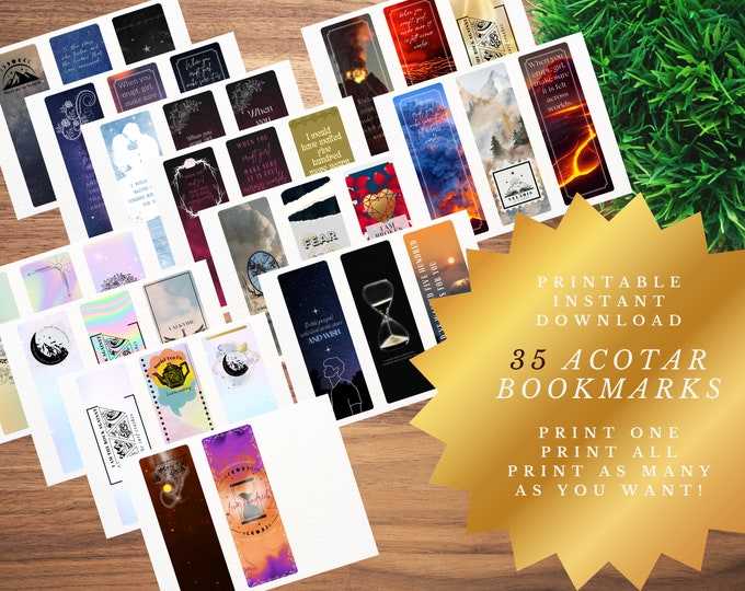 Featured listing image: ACOTAR Bookmark Bundle | 35 Printable Bookmarks | Digital Bookmark