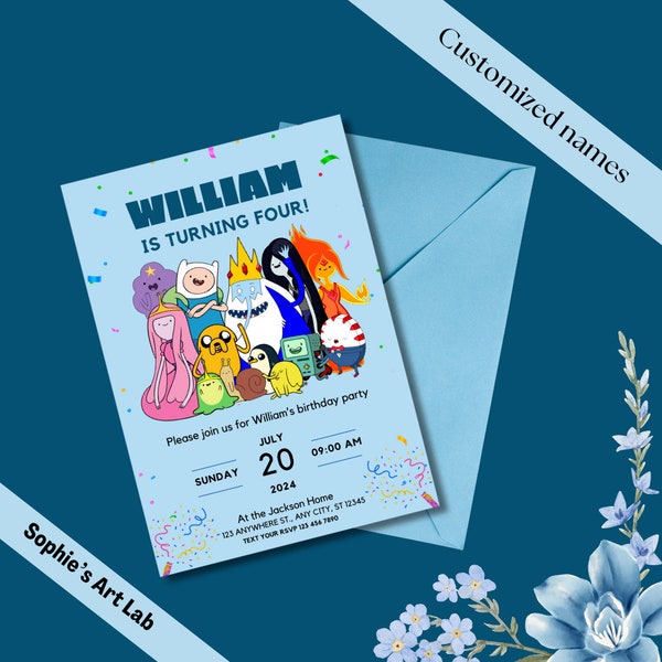 Adventure Time Birthday Invitation