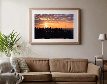 Fishing Pier Sunset Photo Digital Download for Wall Art