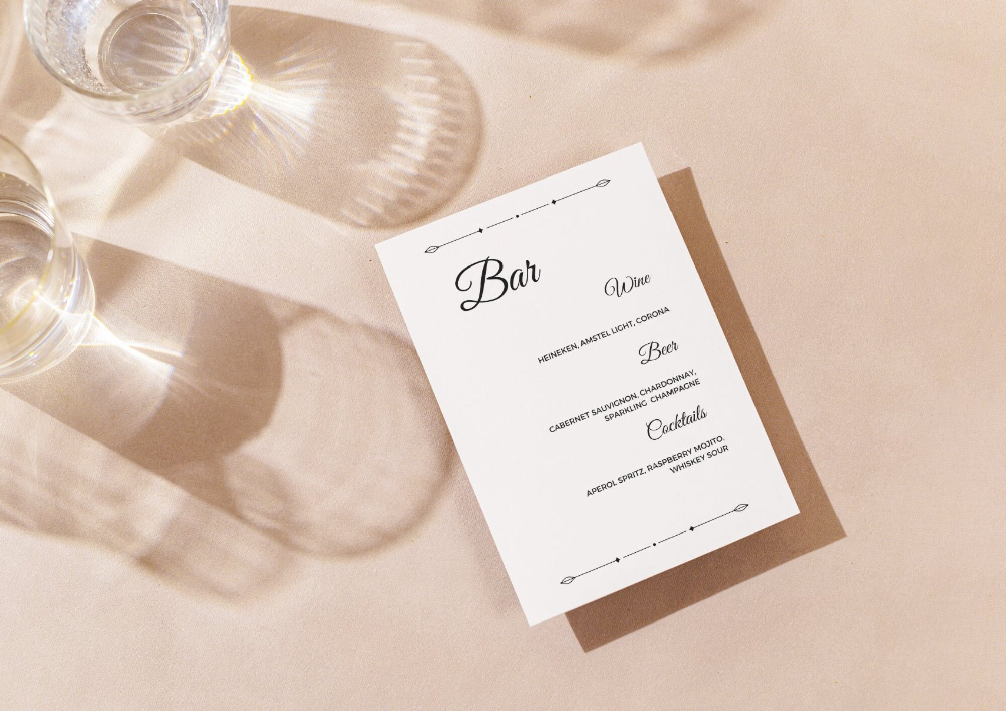 Bar Sign Template, Elegant Drinks Sign, Modern Bar Sign Template ...