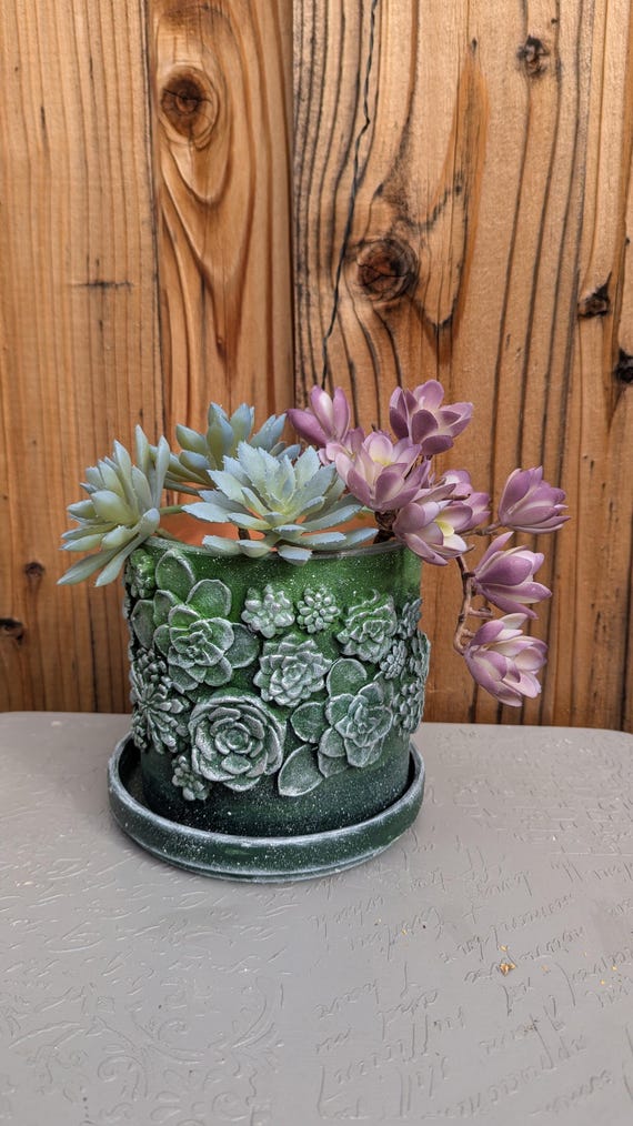Handmade Floral Succulent Pot: Unique Garden Planter