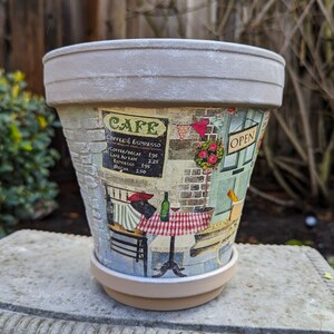 Alice in Wonderland Planter: Handmade Clay Plant Pot, Garden Decor (8") Paris