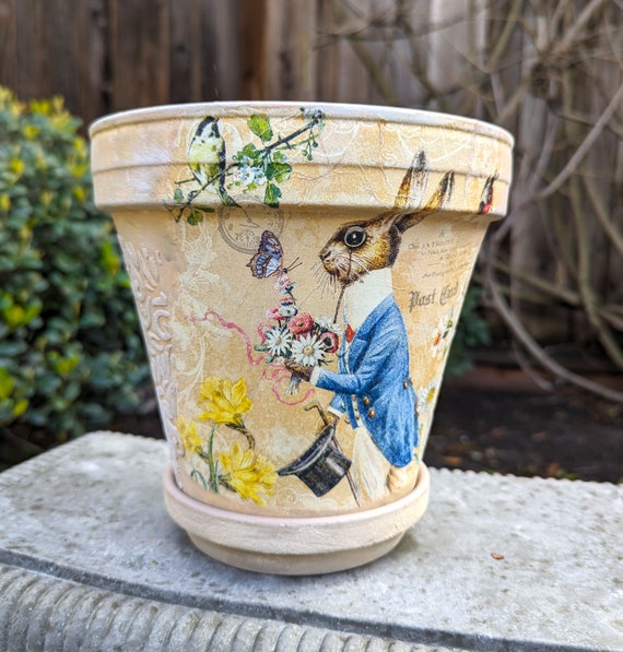 Alice in Wonderland Planter: Handmade Clay Plant Pot, Garden Decor (8") -  Etsy