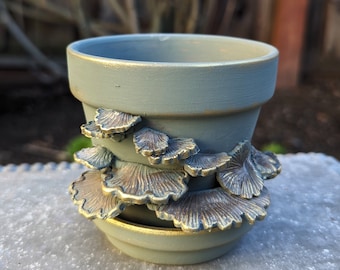 Handmade Floral Ceramic Planter Pot: Unique Garden Decor (3.5")
