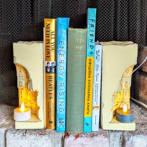 Concrete Bookends – Architectural Dome Design, Heavy Book Stoppers, Modern Minimalist Home Decor