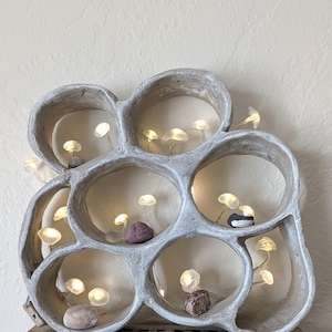 Magic Forest Shelf: Handmade Miniature Mushroom Light, Accent Decor