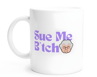 Funny Lawyer Mug I "Sue Me B*tch" I Purple & White | 325ml (11oz) Ceramic Mug
