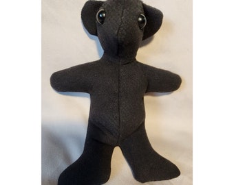 Handmade Black Fleece Teddy Bear, Baby Shower Gift