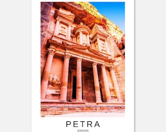 Petra Photo Poster: 7 Wonders of the World, Semi-Glossy Print