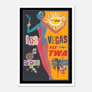 Vintage TWA Las Vegas Travel Poster - David Klein - 1960s Art Print