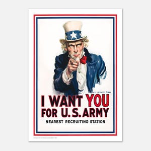 Vintage poster uit de Eerste Wereldoorlog - I Want You for U.S. Army door James Montgomery Flagg