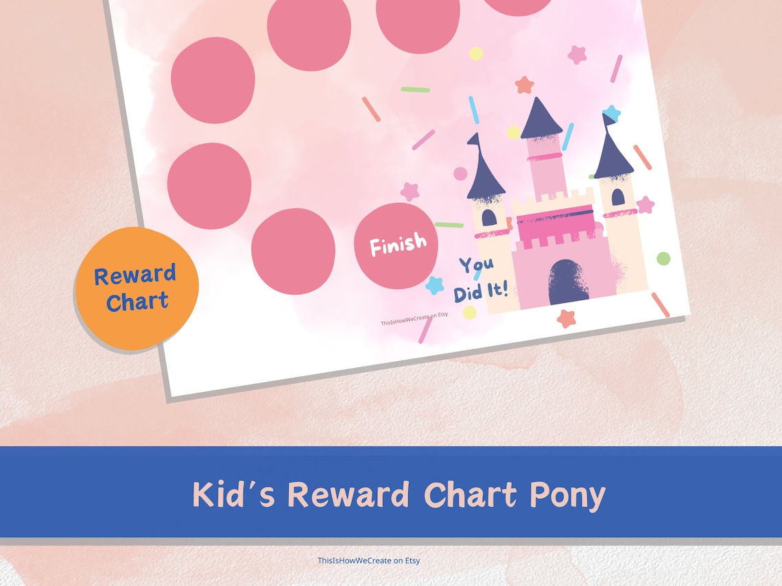 Kids Reward Chart Pony. Toddler Reward. Chores Chart. Pony Reward Chart ...