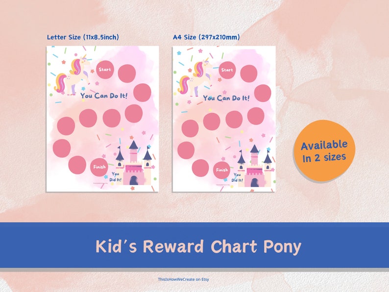 Kids Reward Chart Pony. Toddler Reward. Chores Chart. Pony Reward Chart ...