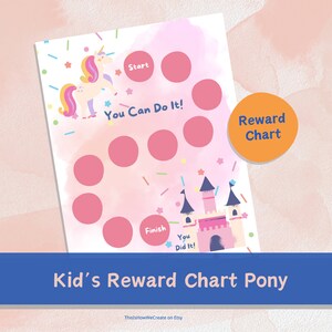 Kids Reward Chart Pony. Toddler Reward. Chores Chart. Pony Reward Chart ...