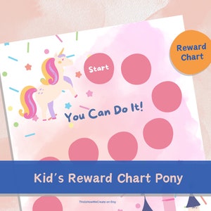 Kids Reward Chart Pony. Toddler Reward. Chores Chart. Pony Reward Chart ...