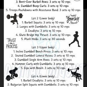Workout Template | Lifting Template | Workout Planner | Workout Plan ...