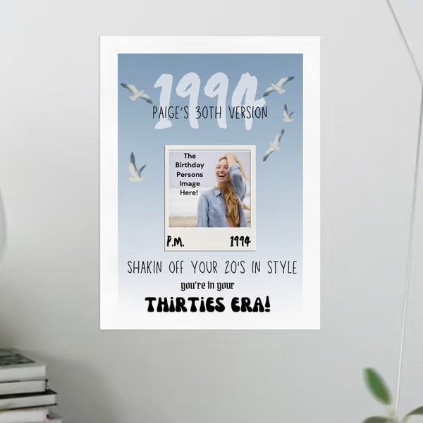 30th Birthday Poster. Taylor Swift Birthday. 1994 30th Birthday Card. 30th Birthday Gift. 1994 30th Swiftie Birthday. Digital Poster/Card!