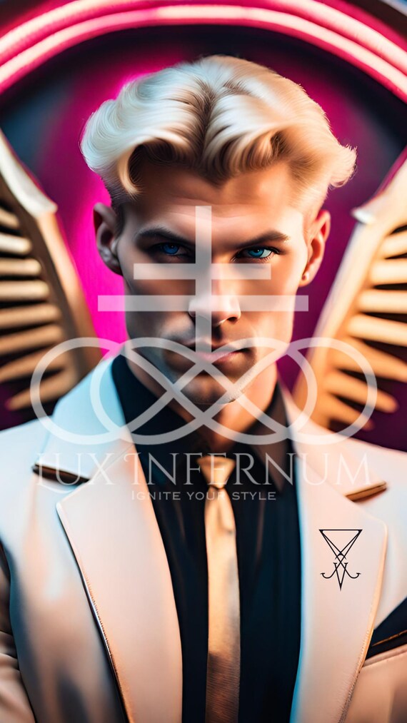 2 Pack - Past & Present Neon Lucifer Inspired Phone Wallpaper Lock