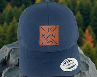Pacific Northwest Engraved Leatherette Hat - PNW Outdoor Snapback