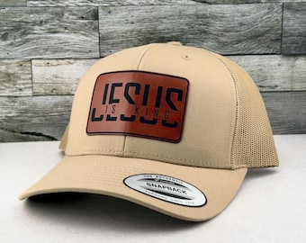 Jesus Is King Trucker Hat – Laser Engraved Leatherette Patch
