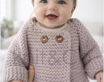 Chaqueta de Bebé Tejida patrón PDF descargable , Cardigan Knit Baby Pattern, Gift