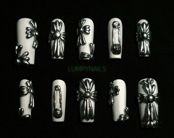 Chrome Hearts Nails [Long Square Size L]