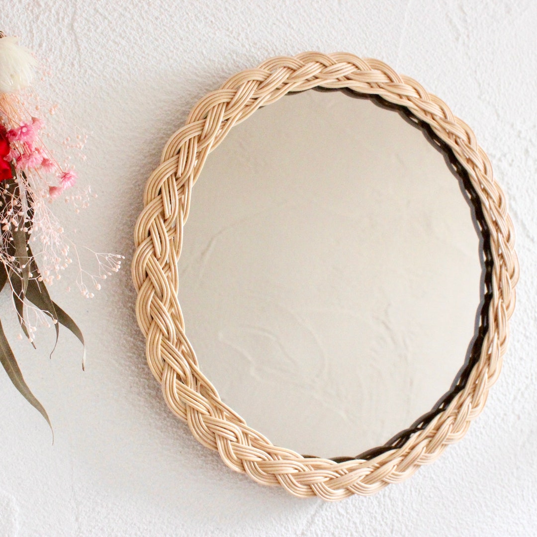 Rattan Mirror(light Brown,braided Pattern) Rattan Mirror, Entrance ...