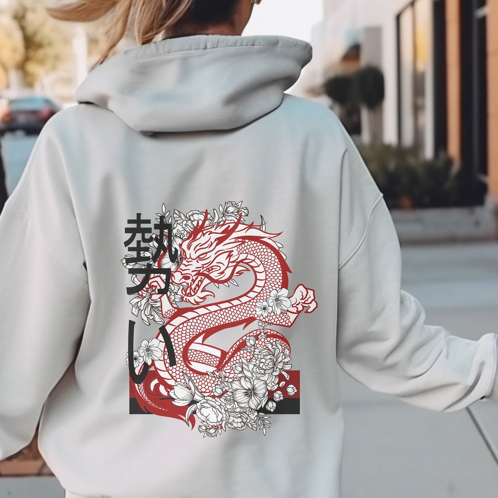 Hoodie, Dragon Hoodie,Anime Hoodie, Dragon, Graphic Hoodie,Vintage Hoodies, Japanese Dragon, Year Of The Dragon Hoodie.