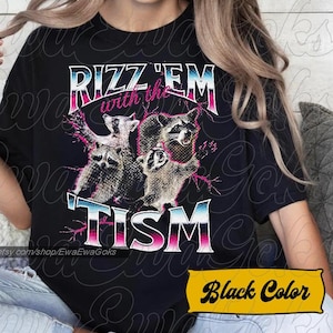Limited Rizz Em With The Tism Raccoon Shirt Vintage Style Graphic Tee T-Shirt Unisex Men & Women