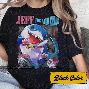 Begrenztes jeff das Land Haifisch-Shirt Vintage Style Grafik-T-Shirt Unisex Männer & Frauen