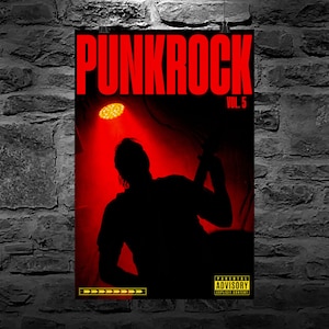 Punk Rock Magazine Poster Matte Vertical Posters, Rock Music Wall Art, Alternative Music Decor, Grunge Band Print, Music Poster for Bedroom