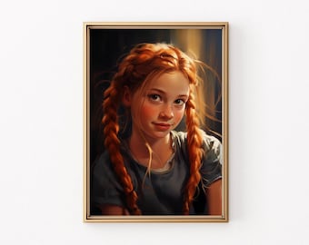 Pippi Pończoszanka-Astrid Lindgrin-prezenty książkowe-plakaty do druku-klasyczne prezenty literackie-natychmiastowe pobieranie-cyfrowe wersje do druku