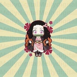 Nezuko svg, anime svg, kamado svg, Vinyl Cut File, Svg, Pdf, Jpg, Png, Ai Printable Design File