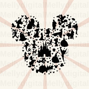 Ddisneey Personajes svg, mickey svg, disneyland svg, Archivo de corte de vinilo, Svg, Pdf, Jpg, Png, Archivo de diseño imprimible Ai