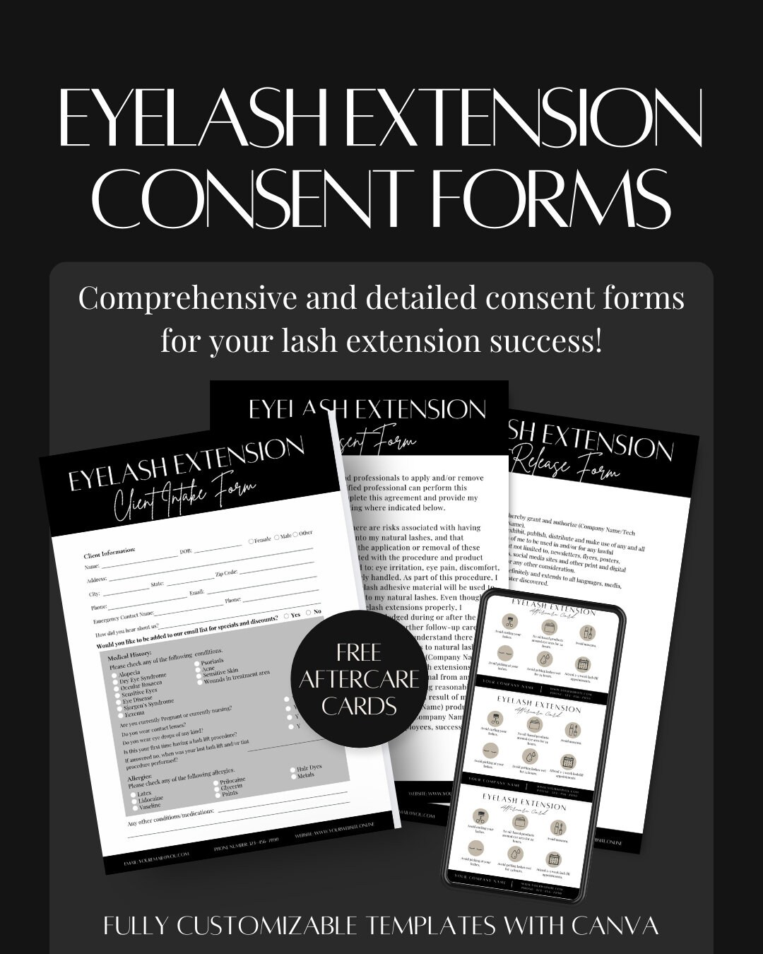 Eyelash Extension Consent Forms - Etsy