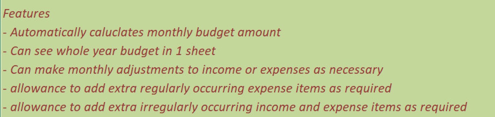 Basic Household Budget Template Customisable Etsy