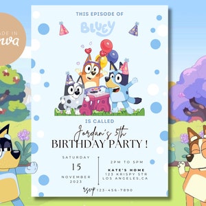 Kids Editable Birthday Invitation Template, Printable Birthday Party Invitations, Digital Bday Party Invite Template, Boys & Girls