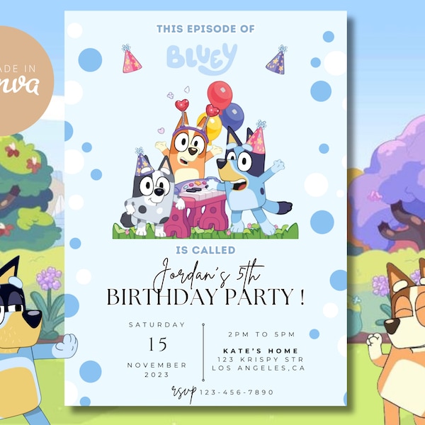 Kids Editable Birthday Invitation Template, Printable Birthday Party Invitations, Digital Bday Party Invite Template, Boys & Girls