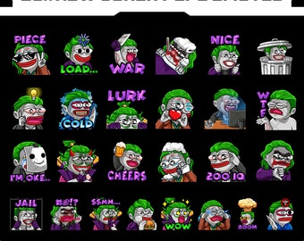 26x joker pepe Emotes | Discord Emotes | Youtube Emotes | Facebook Emotes | Cute | Kawaii