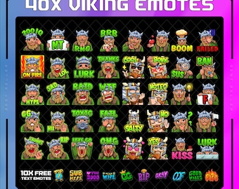 40x Viking Fighter Emotes + FREE 10x Text Emotes | Discord Emotes | Youtube Emotes | Facebook Emotes | Twitch Emotes | Kawaii