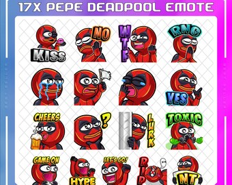 17x Meme Emotes for Twitch, Discord, & Youtube | Red Mask Streamer Pack
