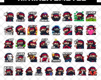 41x Kawaii Ninja Emotes — Instant fun for Discord | Twitch Emotes | Youtube Emotes | Facebook Emotes