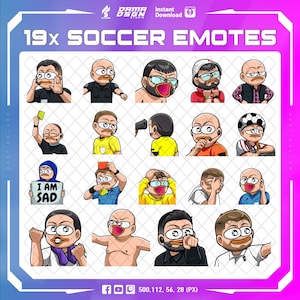 19x Soccer Referee Emotes: Twitch, Discord, YouTube, Facebook (PNG Files)