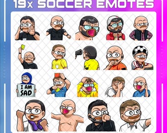 サッカー審判員用エモート 19 種類: Twitch、Discord、YouTube、Facebook (PNG ファイル)