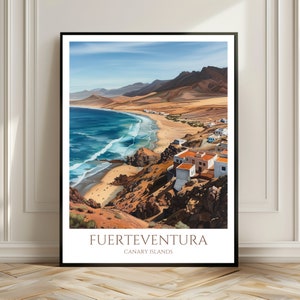 Reiseposter Fuerteventura | Kunstdruck der Insel der Winde | Kanaren Wall Art | Geschenk für Globetrotter